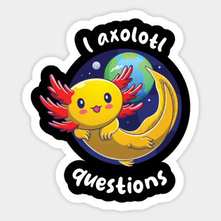 I Axolotl questions - gold axolotl (on dark colors) Sticker